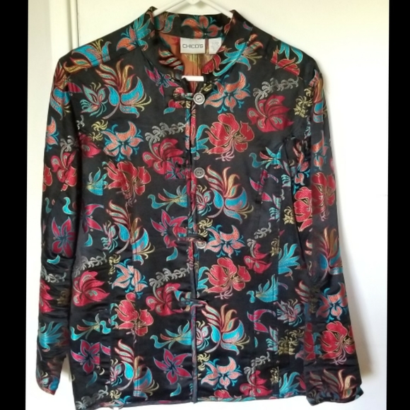 Chico's Jackets & Blazers - Chico's Silk Embroidered Jacket